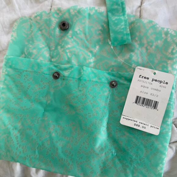 FREE PEOPLE LACE EFFECT SCALLOP EDGED RAIN JACKET - Picture 4 of 5